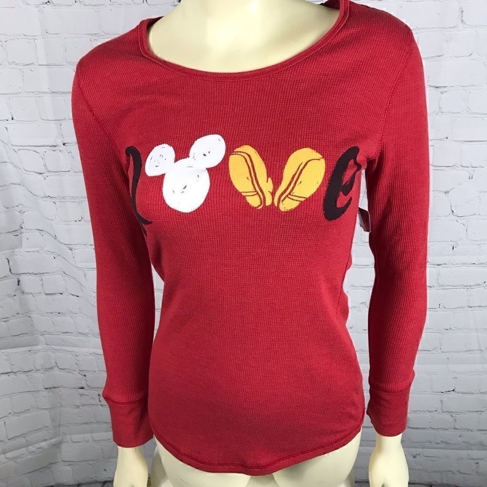 Disney Store Mickey RedThermal  “Love” NWT size XS